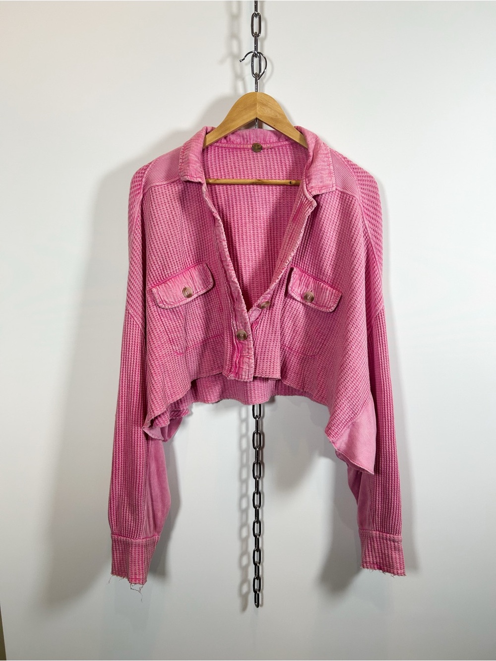 Free People Cropped Scout Jacket in Pink